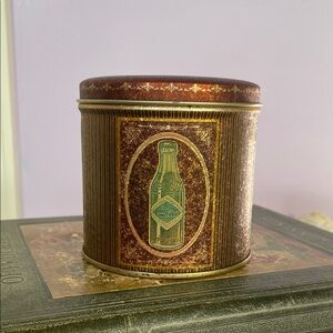 Coca-Cola Burgundy  and Gold Tin Canister